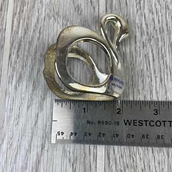 International Silver Company Vintage Swan Napkin Ring Silver Plated Set of 2 - Picture 5 of 6